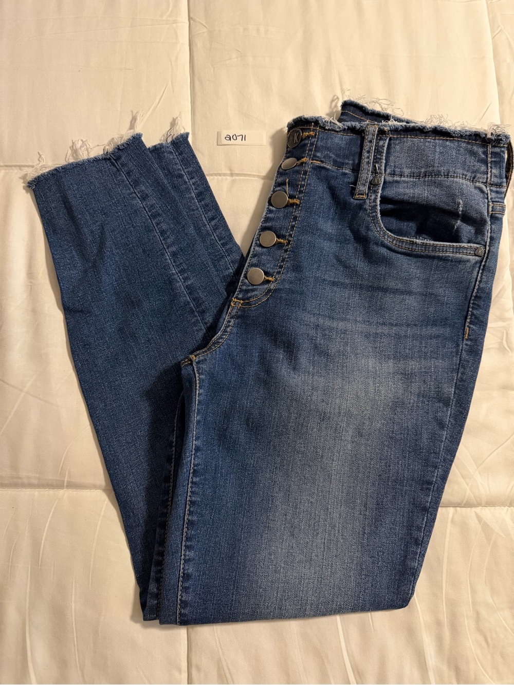 Women's High-Rise Button-Fly Blue Jeans